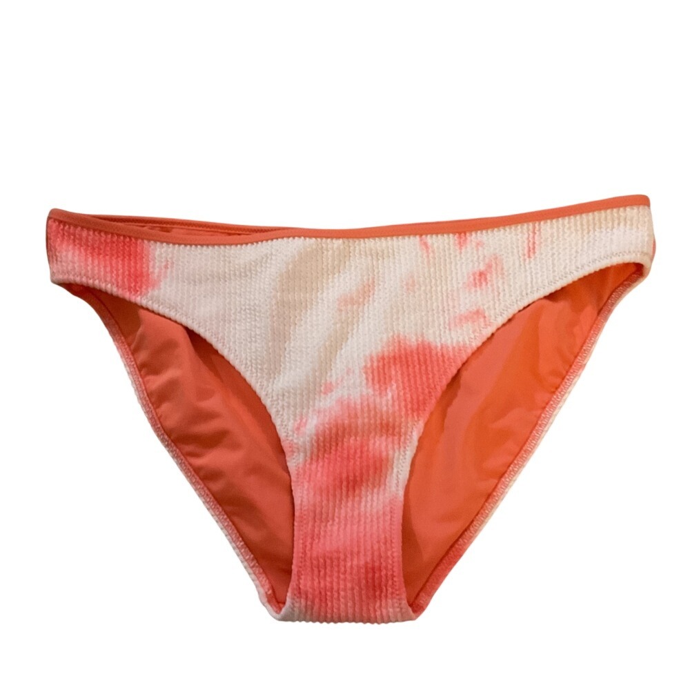 Aerie Real Good Orange White Tie Dye Textured Bikini Bottom Womens XL